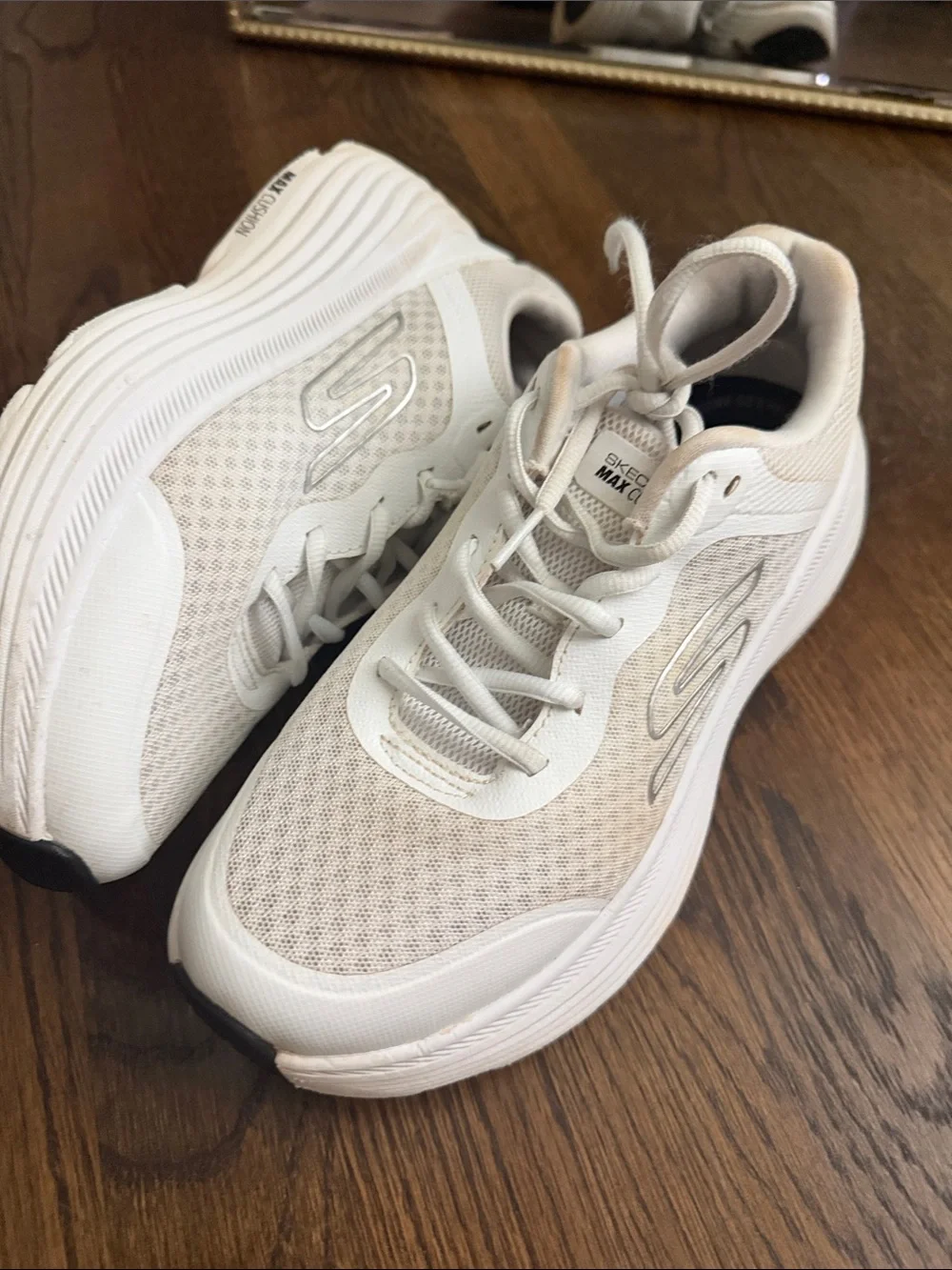 Skechers Women's Max Cushion Lace-Up Sneakers in White